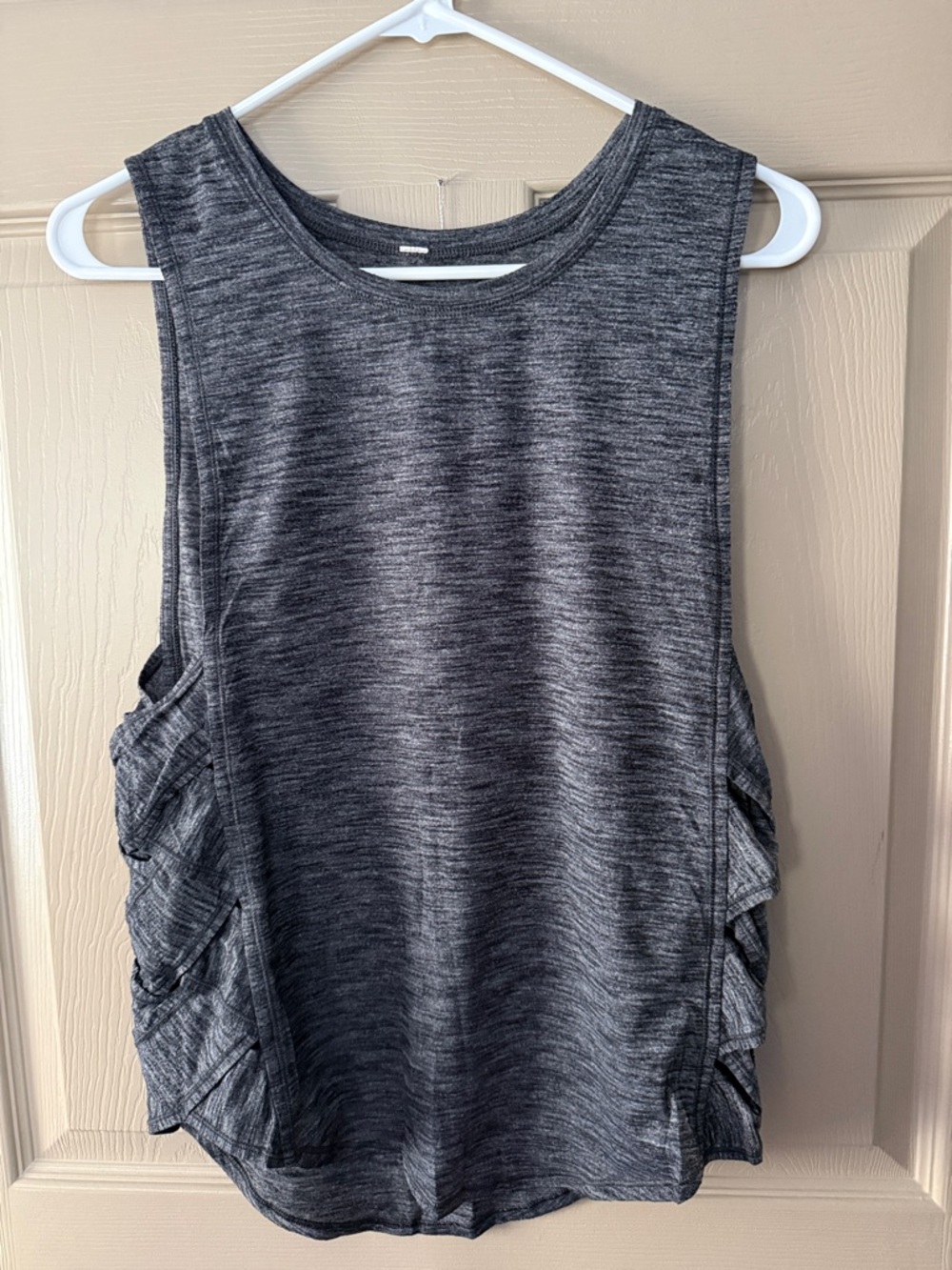 lululemon athletica Heathered Charcoal Crisscross Muscle Tee